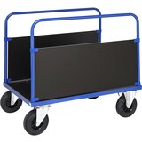 Kongamek ploski voziček KM33, 2 stranski steni, dxš 1000 x 700 mm, 2 vrtljivi in 2 fiksni kolesi | Shoptok.si