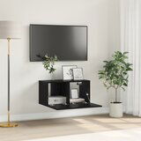 vidaXL TV kabinet set Crni hrast Konstruirano drvo Srednji TV kabinet | shoptok.hr