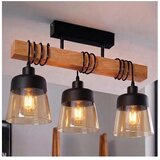 Brilagi Plafonski luster WOOD GLASS 3xE27/60W/230V borovina/crna/zadimljeno-braon Cene