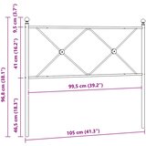  Metalno zamjensko uzglavlje bijelo 100 cm | shoptok.hr