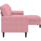  Trosjed s tabureom ružičasti 210 cm baršunasti | Eponuda.com