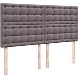 vidaXL Otomanski posteljni okvir z vzmetnico siv 160x200 cm um. usnje | Shoptok.si
