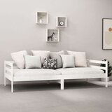  Dnevni ležaj s madracem 90 x 200 cm bijeli od masivne borovine | shoptok.hr