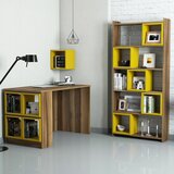 HANAH HOME box - walnut, yellow walnutyellow study desk & bookshelf polica za knjige Cene
