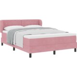Box Spring postelja z vzmetnico, roza, 140x200 cm, žamet, (22052104) | Shoptok.si
