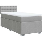 vidaXL Box spring postelja z vzmetnico svetlo siva 90x190 cm blago | Shoptok.si