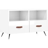Maison Chic TV omarica - TV stojalo - Televizijska omarica visok sijaj bela 80x36x50 cm inženirski les, (21699856) Cene