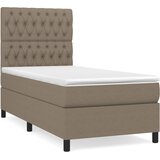  Krevet s oprugama i madracem smeđesivi 100 x 200 cm od tkanine | shoptok.hr