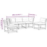  5-dijelni set vrtnih sofa s jastucima voštano smeđi od borovine | shoptok.hr