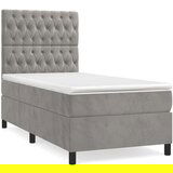 Box spring postelja z vzmetnico svetlo siva 100x200 cm žamet, (20791383) | Shoptok.si