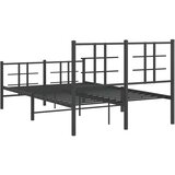  Metalni okvir kreveta uzglavlje i podnožje crni 120x190 cm | shoptok.hr