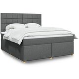 vidaXL Box spring postelja z vzmetnico temno siva 180x200 cm blago Cene