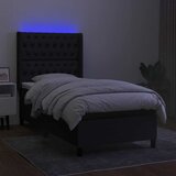  box spring s madracem LED crni 90x190 cm od tkanine | shoptok.hr