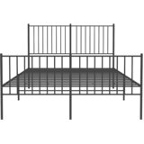  Metalni okvir kreveta uzglavlje i podnožje crni 135x190 cm | Eponuda.ba