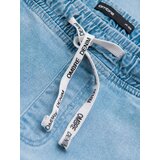 Ombre Men's JOGGERS denim pants with wash effect - light blue | ePonuda.com