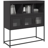 vidaXL Komoda črna 100,5x39x107 cm hladno valjano jeklo | Shoptok.si
