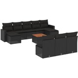  The Living Store Vrtna sedežna garnitura 11-delna z blazinami črn poli ratan - Vrtna Sedežna Garniture, (21453000) | Shoptok.si
