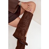 Boto Women's Slip-On Cowboy Boots With Heels And Fringes Brown Zalia | shoptok.hr