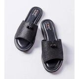 Gemre Black Metallic Slides with Pearls Frederi | shoptok.hr