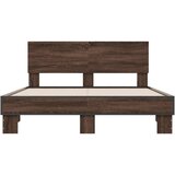  Okvir kreveta smeđi hrast 140x200cm konstruirano drvo i metal | shoptok.hr