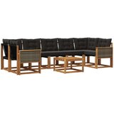 vidaXL Zunanja garnitura za sedenje z blazino 8 pcs Naravna in črna, (5000271546) | Shoptok.si