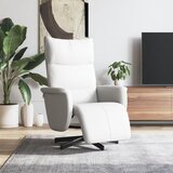 Maison Chic Naslanjač - Relax naslanjač z naslonom za noge belo umetno usnje, (22040173) | Shoptok.si