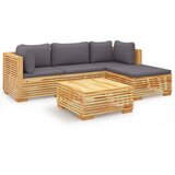 The Living Store Vrtna sedežna garnitura 5-delna z blazinami trdna tikovina - Vrtna Sedežna Garnitura, (21421905) | Shoptok.si