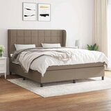  Box spring postelja z vzmetnico taupe 160x200 cm blago, (20896574) Cene