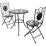  3-dijelni bistro set s keramičkim pločicama crno-bijeli | shoptok.hr