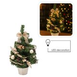  Božićno drvce ukrašeno 50 cm s 15 LED lampica - zlatno | shoptok.hr