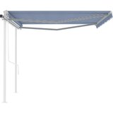  Automatska tenda na uvlačenje sa stupovima 4 5x3 m plavo-bijela | shoptok.hr