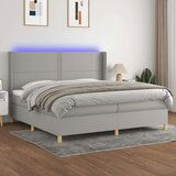  Box spring s madracem LED svjetlosivi 200x200 cm tkanina Cijene