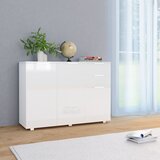 Maison Chic Komoda - Predalnik visok sijaj bela 107x35x80,5 cm, (21715614) | Shoptok.si