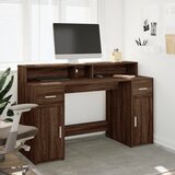  Radni stol s LED svjetlima smeđa boja hrasta 140x55x91cm drveni | Eponuda.ba