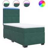 vidaXL Box spring postelja z vzmetnico temno zelena 80x200 cm žamet, (21305480) | Shoptok.si