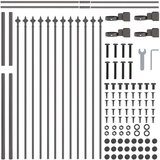 vidaXL Ograda za vrt Siva Metal 1.7 m x 1.2 m Čvrsta Vanjska ograda | shoptok.hr