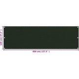 Balkonski zastor tamnozeleni 120 x 400 cm HDPE | shoptok.hr