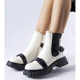 Gemre White ankle boots on a chunky sole Fontarine Cene