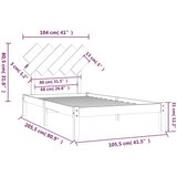  Za krevet smeđa boja meda 100 x 200 cm od masivnog drva | shoptok.hr
