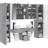  Set namještaja za kupaonicu 6 kom. Siva Sonoma | shoptok.hr