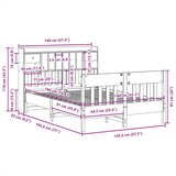 vidaXL Posteljni okvir brez vzmetnice voščeno rjav 140x190 cm borovina | Shoptok.si