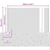  Postovi za ogradu 22 kom U-kanal 120 cm pocinčana čelika Šesterokutna ograda 1 2x100 m pocinčana čelika | shoptok.hr