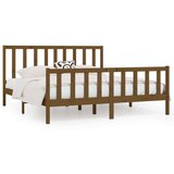  Posteljni okvir medeno rjav iz trdnega lesa 200x200 cm, (20646307) | Shoptok.si