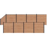 PANEL ograde 9 pcs WPC i aluminij Smeđa | Shoptok.si