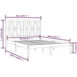  Okvir za krevet od masivne borovine sivi 200 x 200 cm | shoptok.hr