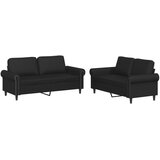  2-dijelni set sofa s jastucima crni od umjetne kože | shoptok.hr