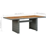 Poli 7-dijelni vrtni blagovaonski set od poliratana svjetlosivi | shoptok.hr