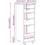  Gležnji kabinet s kolesom Medeno rjava 34 x 39 x 93,5 cm, (5000263233) | Shoptok.si