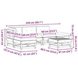  Set lounge namještaja za vrt 6 pcs Vosak Smeđa Masivna borovina - Vosak smeđa bor | shoptok.hr