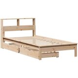 vidaXL Knjižna postelja brez vzmetnice bela 75x190 cm trdna borovina | Shoptok.si